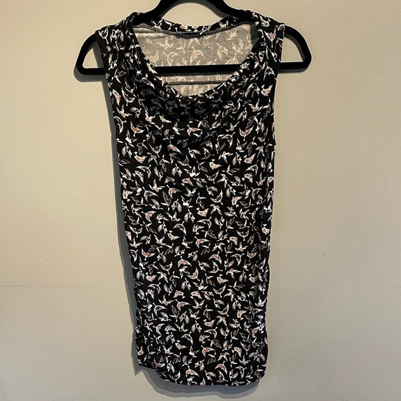 🌸Ricki's Black and White Bird Pattern sleeveless Top - Picture 1 of 9